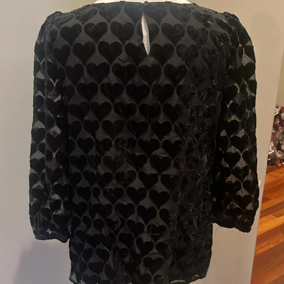 TALBOTS HEART VELVET BLOUSE TOP Size S Valentine’s Day - Picture 4 of 12